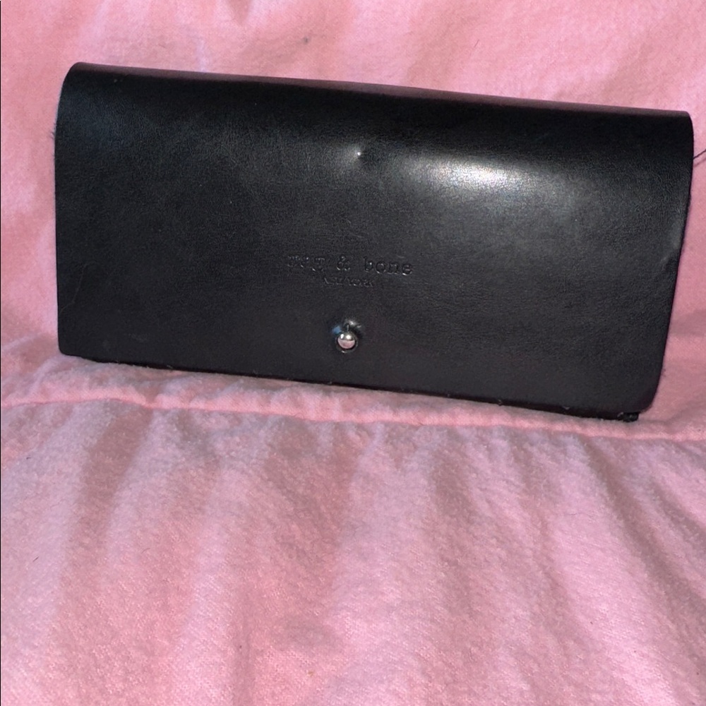 Rag & Bone Glasses Case Black Leather